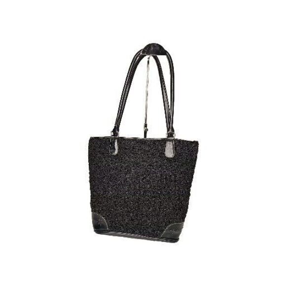 Retro Style Black Crochet Shoulder Bag With - Picture 1 of 11